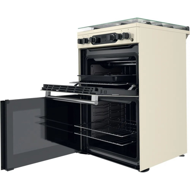 Hotpoint CD67G0C2CJ 60cm Double Gas Cooker with Lid - Jasmine